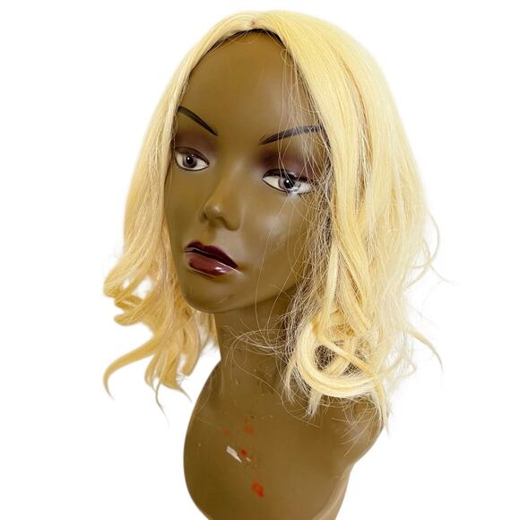 Women’s Short Platinum Blonde Bob Deep Wavy Wig Shoulder Length Synthetic Hair - Picture 1 of 13